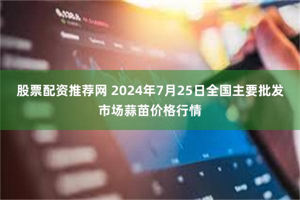 股票配资推荐网 2024年7月25日全国主要批发市场蒜苗价格行情